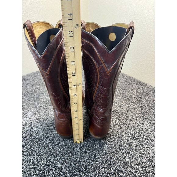 Vintage Dan Post Mens Size 10B Brown Spanish Leather Western Cowboy Rodeo Boots - Picture 11 of 16